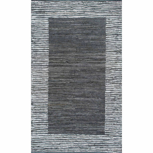 Nuloom Handwoven Solid Striped Hmpc01A Gray Area Rug