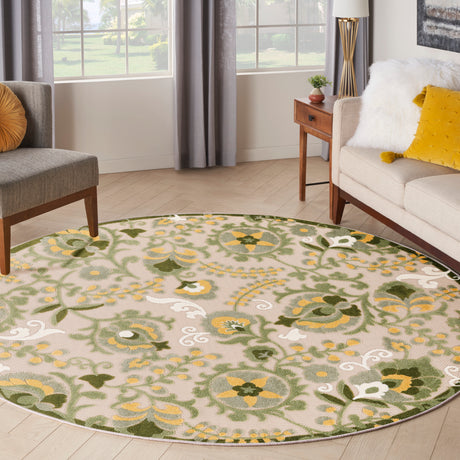 Nourison Aloha Alh17 Ivory Green Area Rug