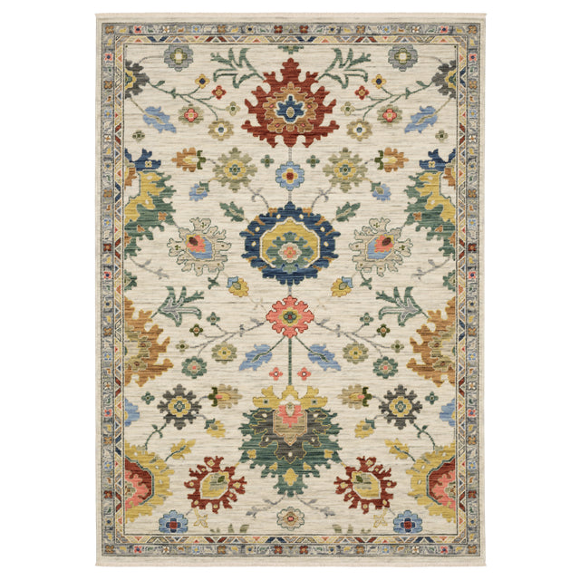Oriental Weavers Sphinx LUCCA 2888L Ivory Floral Rugs