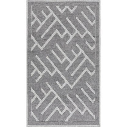 Nuloom Hudson Abstract Maze Psko02A Gray Area Rug