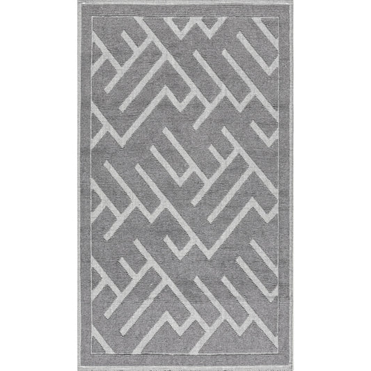 Nuloom Hudson Abstract Maze Psko02A Gray Area Rug