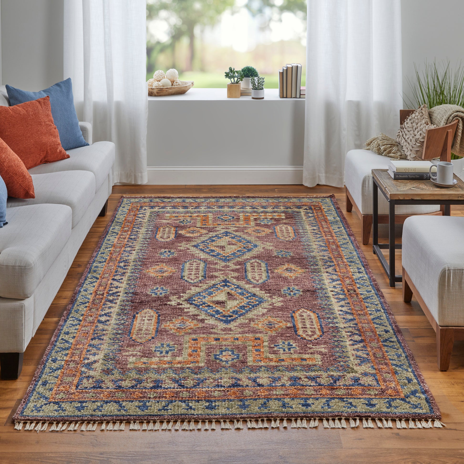 Feizy Fillmore Fil6929F Red/Green/Blue Area Rug