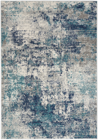 Nourison Passion Psn36 Ivory Teal Area Rug