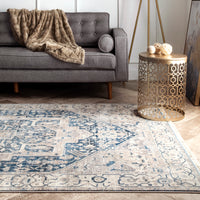 Nuloom Harriet Vintage Medallion Khmc04F Gray Area Rug