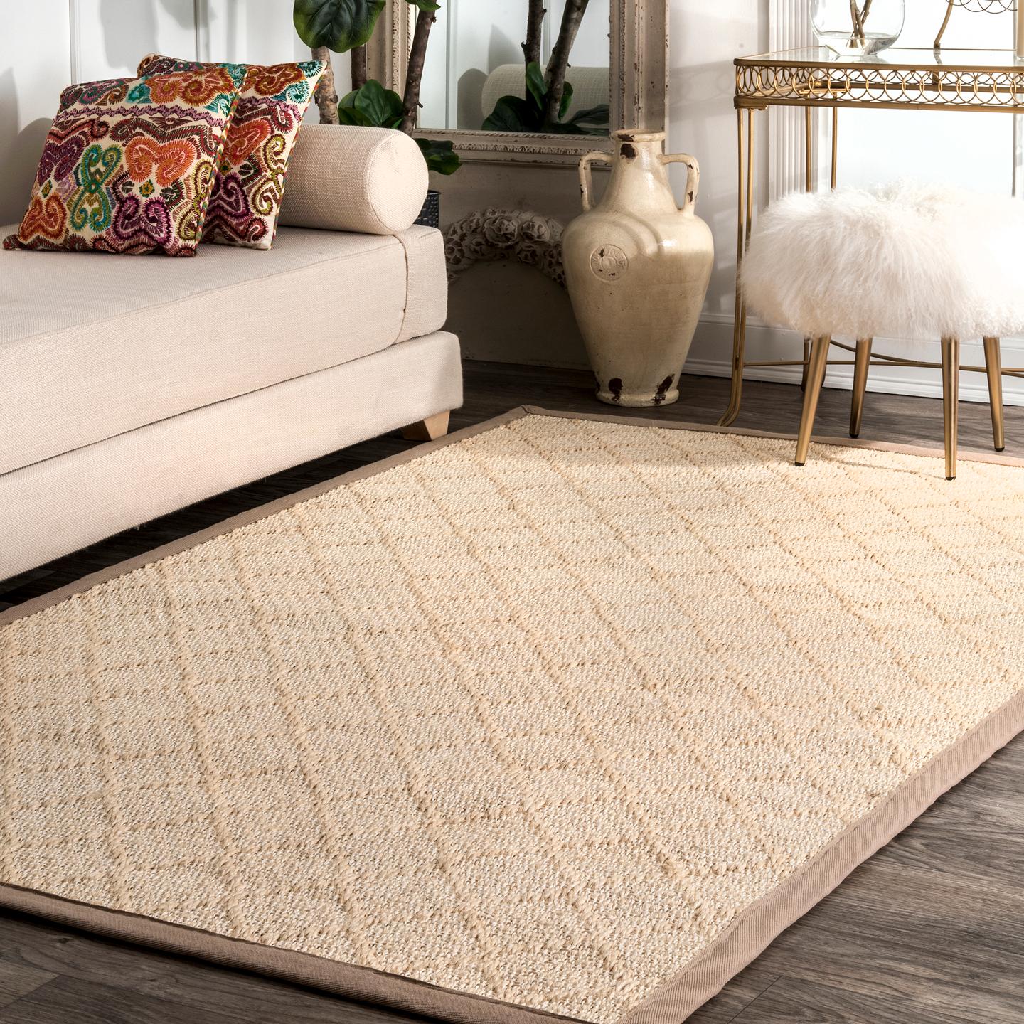 Nuloom Bordered Donnetta Sisal Zhss04A Natural Area Rug