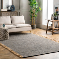 Nuloom Flatweave Natural Fiber Hctr01D Dark Gray Area Rug