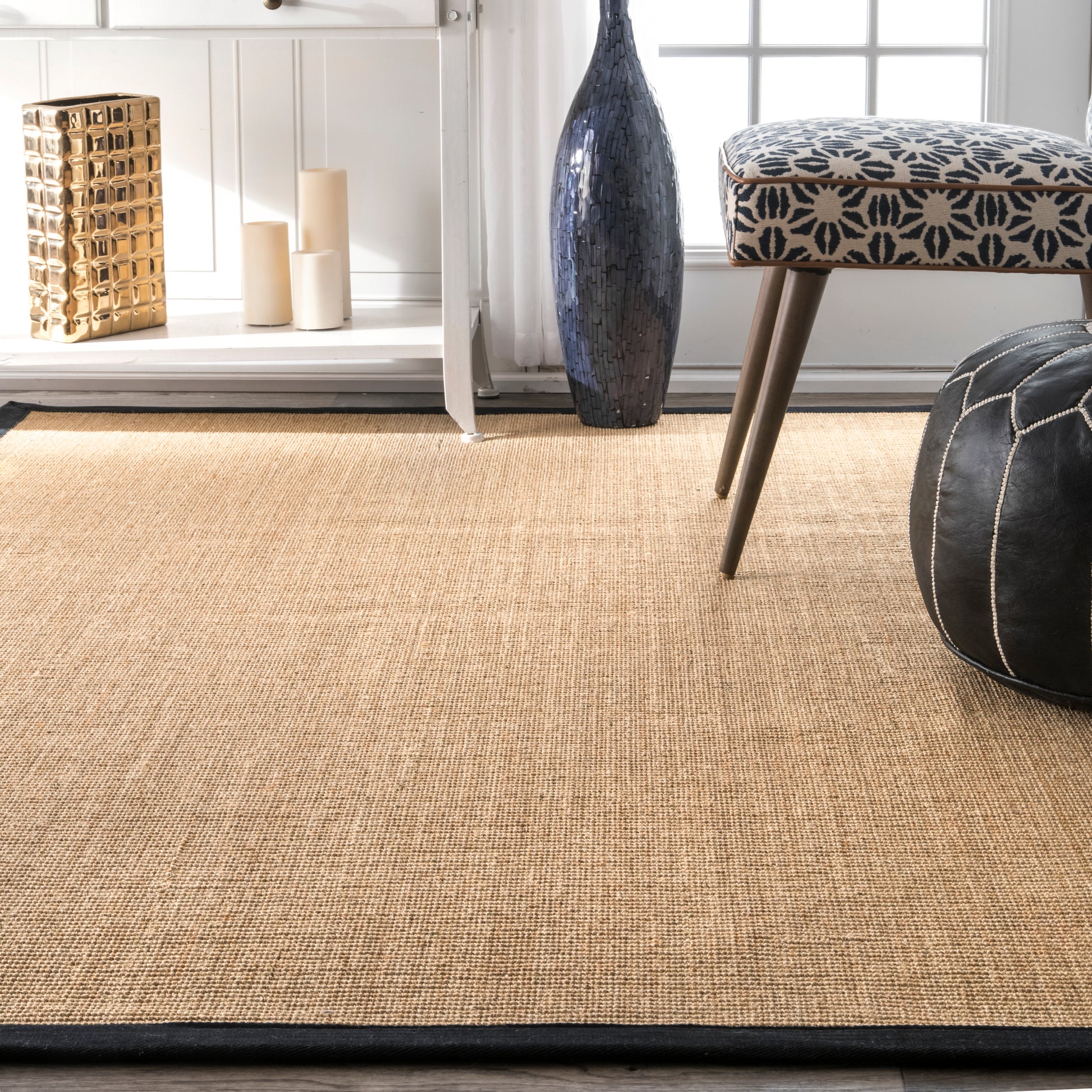 Nuloom Orsay Sisal Zhss01A Black Area Rug