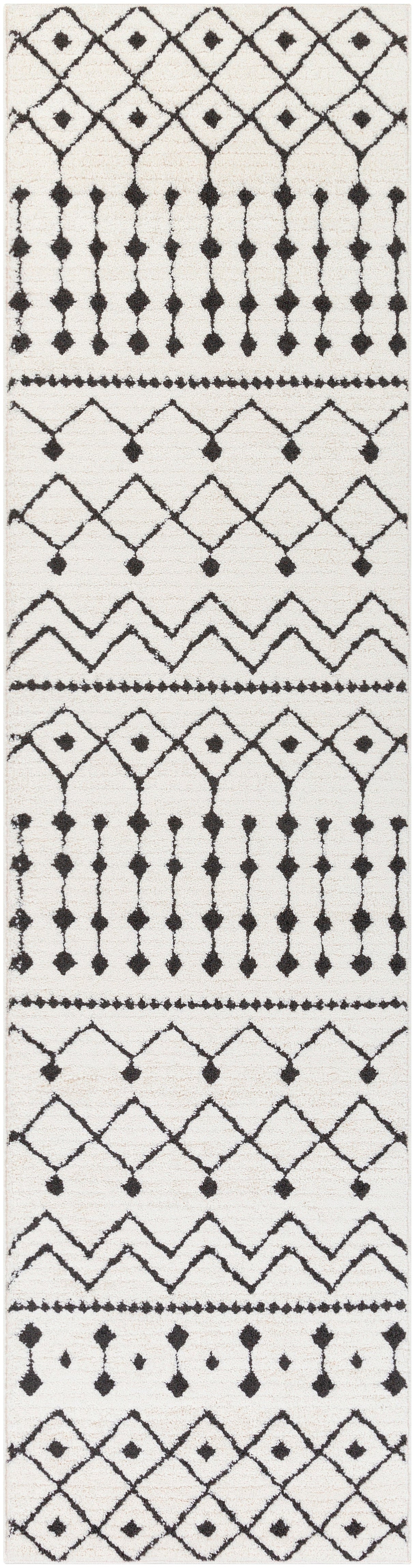 Surya Moroccan Shag Mcs-2309 Black, Charcoal, White Rugs.