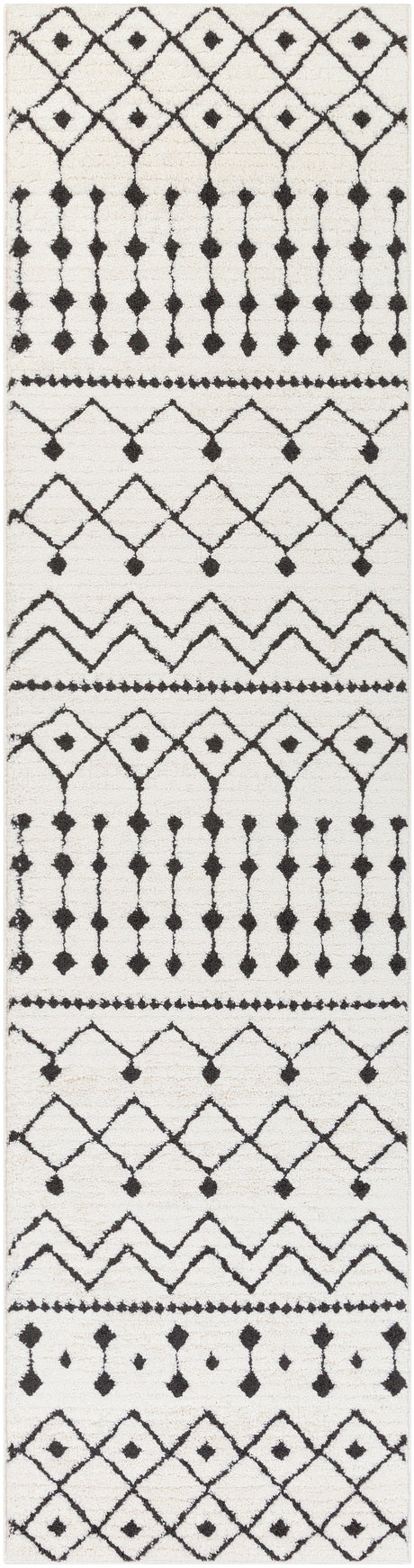 Surya Moroccan Shag Mcs-2309 Black, Charcoal, White Rugs.