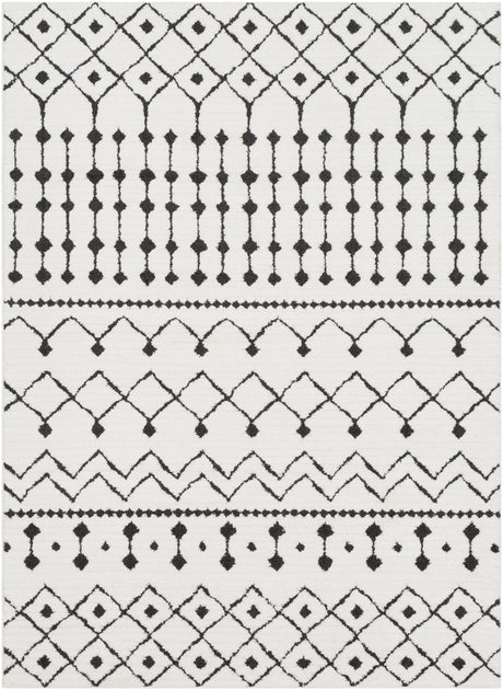 Surya Moroccan Shag Mcs-2309 Black, Charcoal, White Rugs.