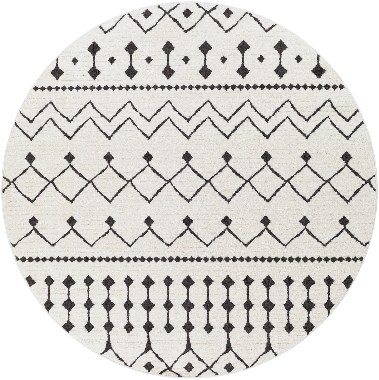 Surya Moroccan Shag Mcs-2309 Black, Charcoal, White Rugs.