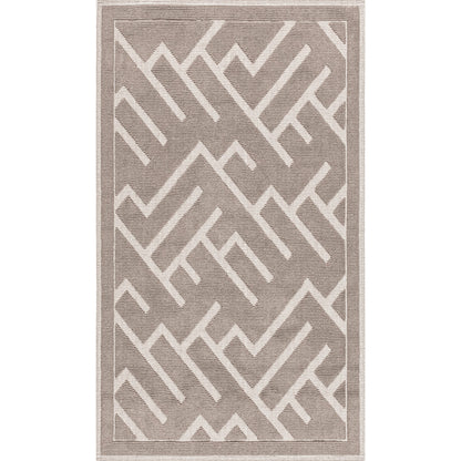 Nuloom Hudson Abstract Maze Psko02C Beige Area Rug