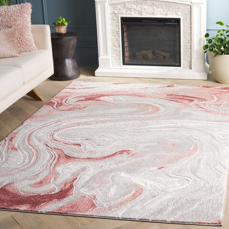 Safavieh Meadow Mdw553G Light Grey/Pink Rug.