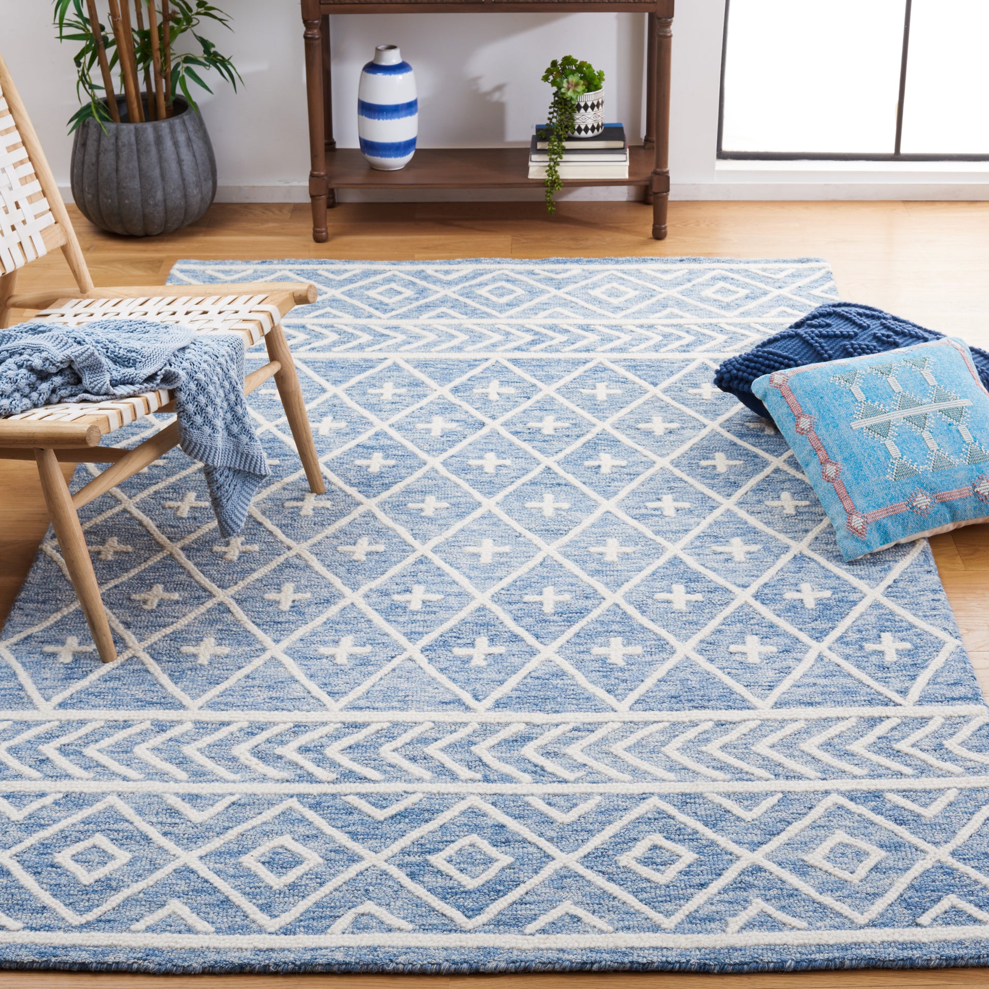 Safavieh Metro Met460M Blue/Ivory Area Rug