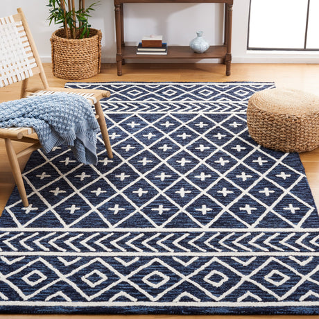 Safavieh Metro Met460N Navy/Ivory Rug.