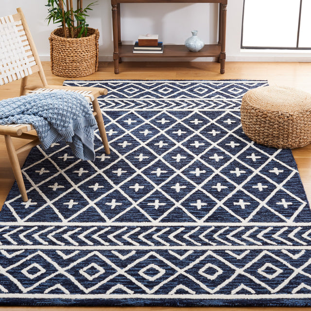 Safavieh Metro Met460N Navy/Ivory Rug.