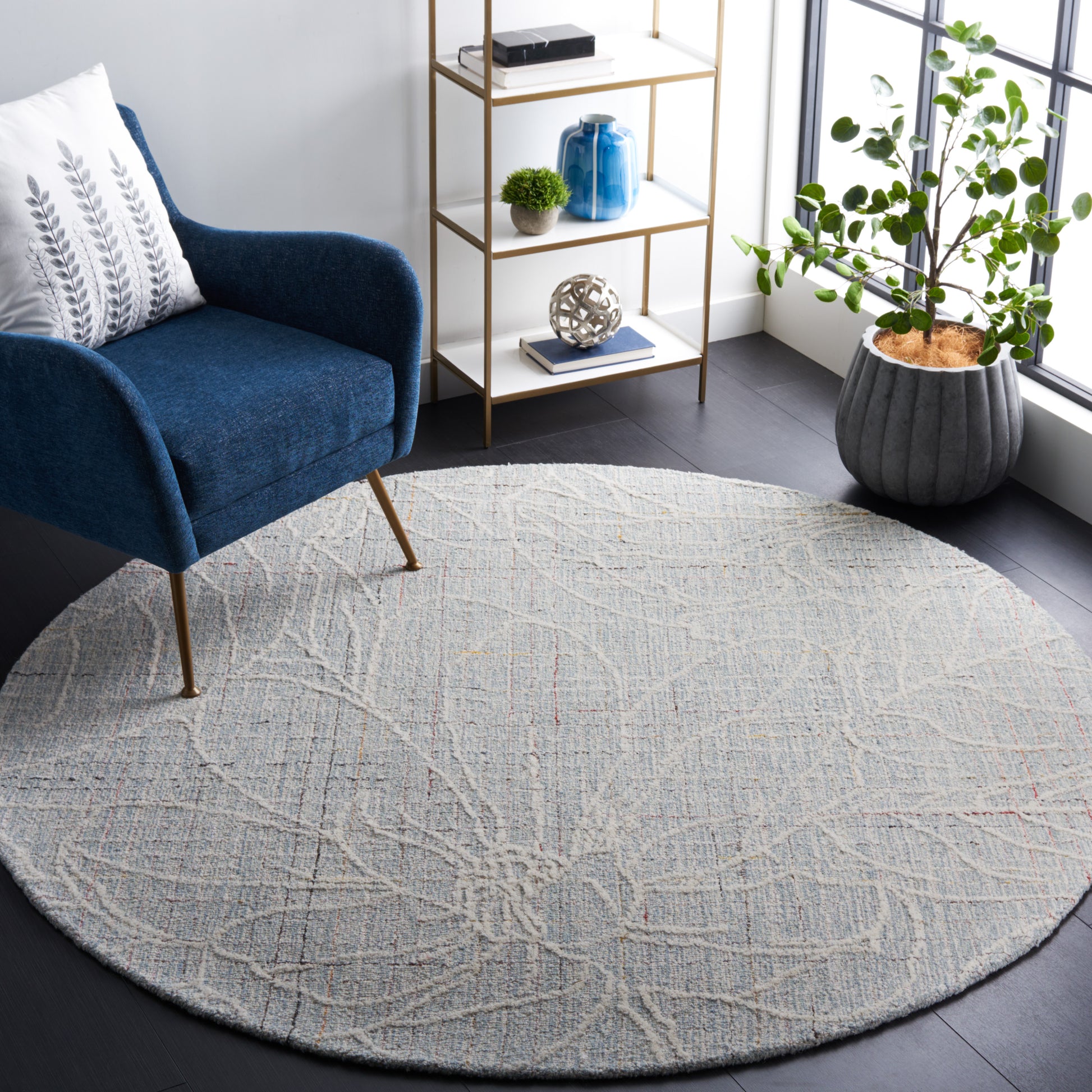 Safavieh Metro Met881M Blue/Ivory Area Rug