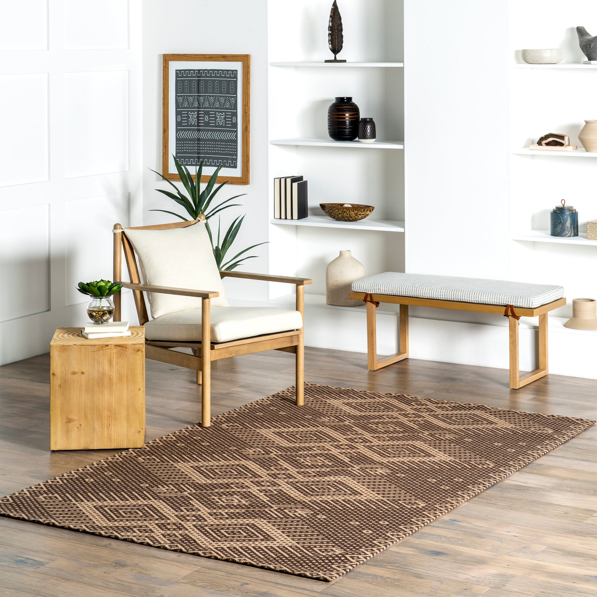 Nuloom Leith Geometric Nirv01A Natural Area Rug