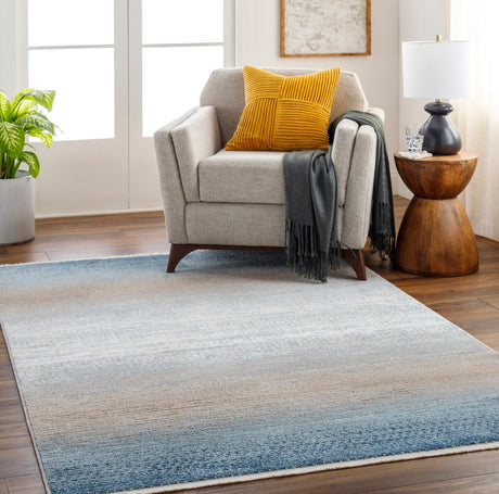Surya Masha Mha-2308 Denim, Gray, Light Brown, Ivory, Cream, Dark Blue Rug.