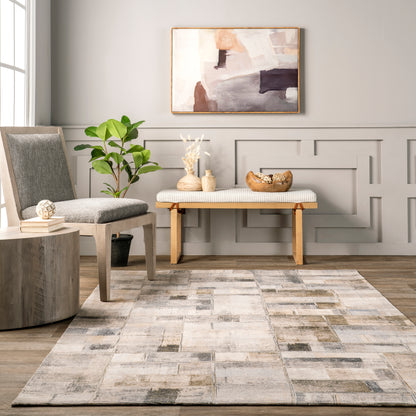 Nuloom Manon Abstract Blocks Svwi04A Gray Area Rug