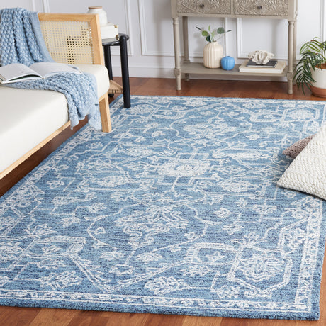 Safavieh Micro-Loop Mlp428M Blue/Ivory Rug.