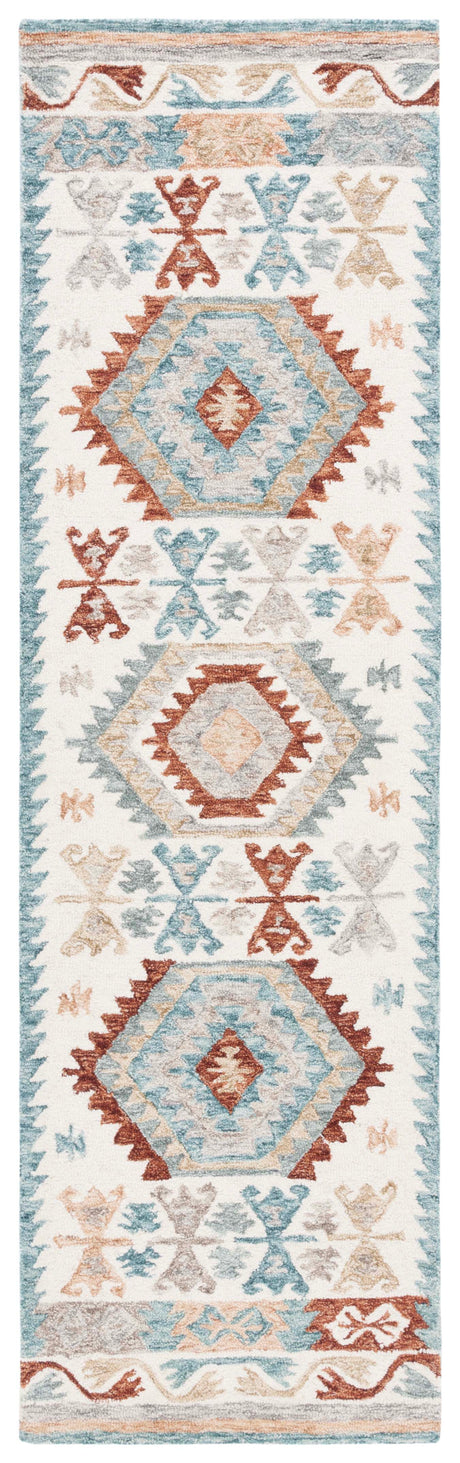 Safavieh Micro-Loop Mlp475M Ivory/Blue Rug.