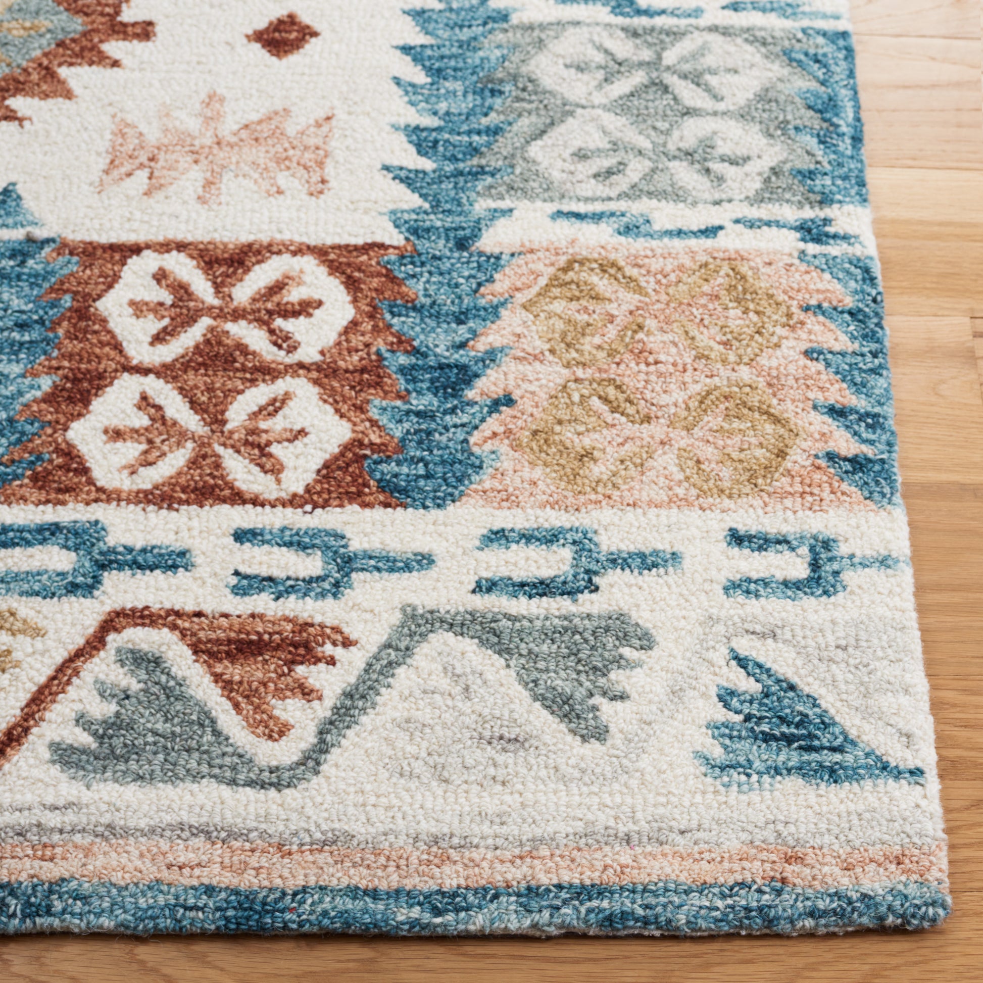 Safavieh Micro-Loop Mlp475M Ivory/Blue Area Rug