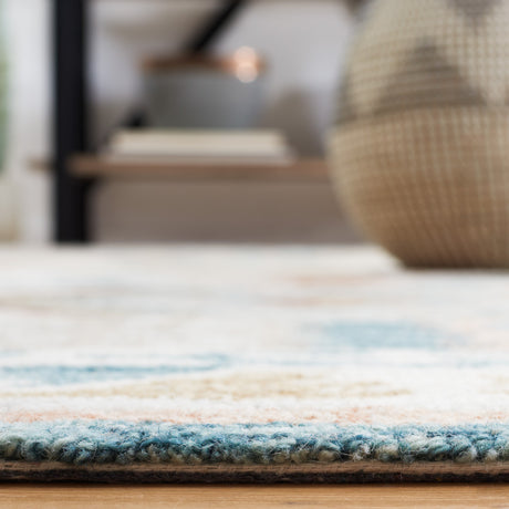 Safavieh Micro-Loop Mlp475M Ivory/Blue Rug.