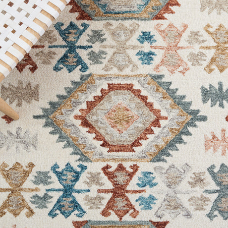 Safavieh Micro-Loop Mlp475M Ivory/Blue Rug.