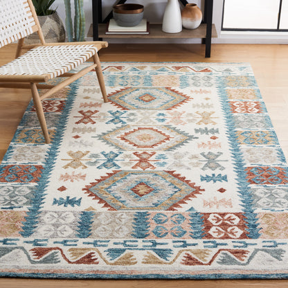 Safavieh Micro-Loop Mlp475M Ivory/Blue Area Rug