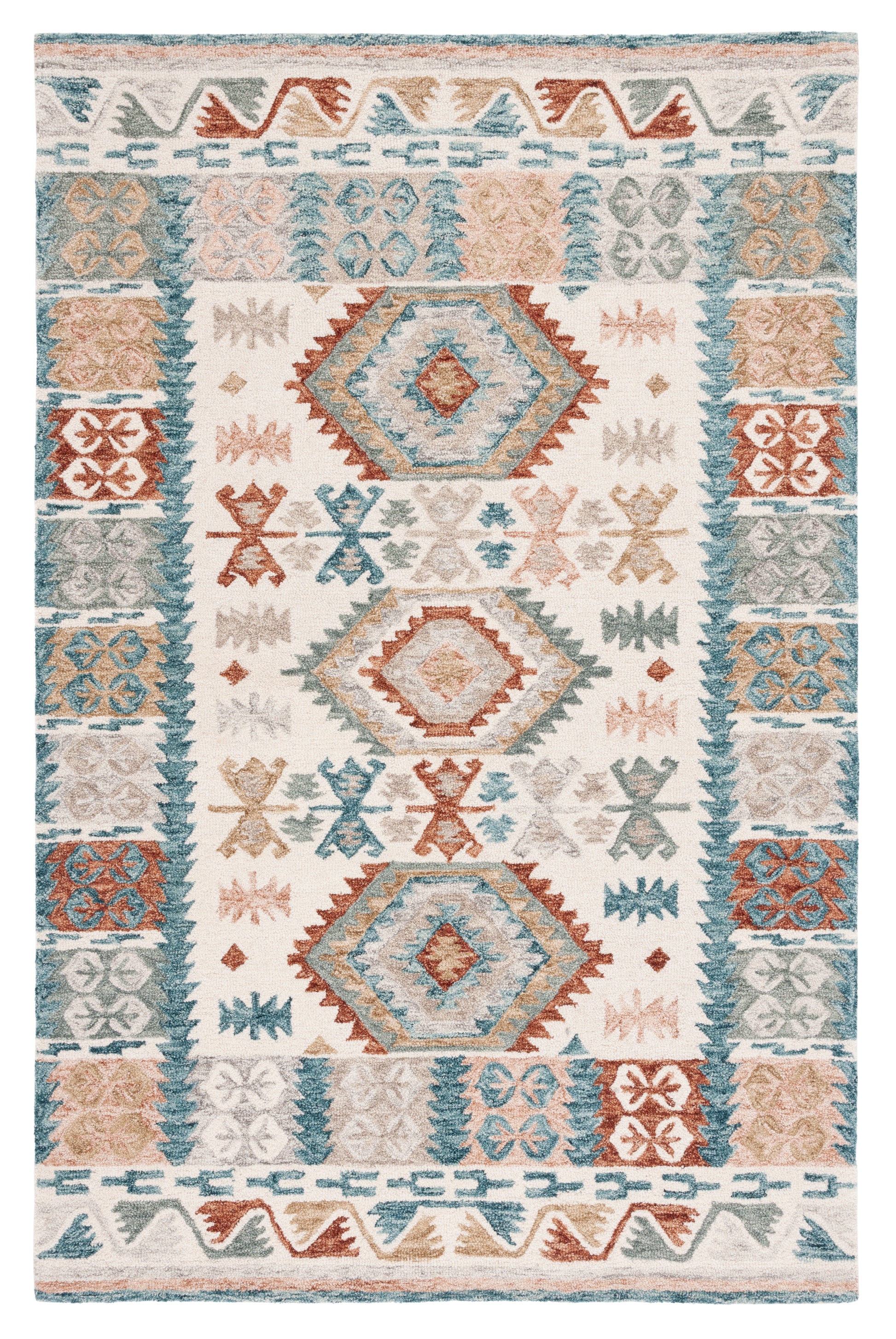 Safavieh Micro-Loop Mlp475M Ivory/Blue Area Rug