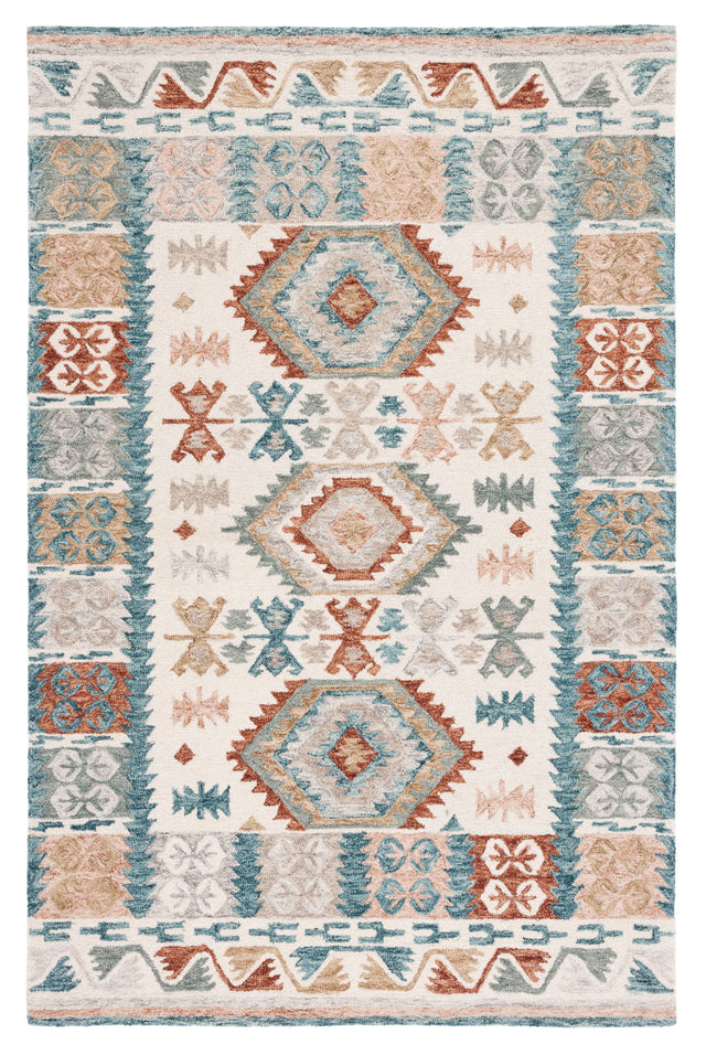 Safavieh Micro-Loop Mlp475M Ivory/Blue Rug.