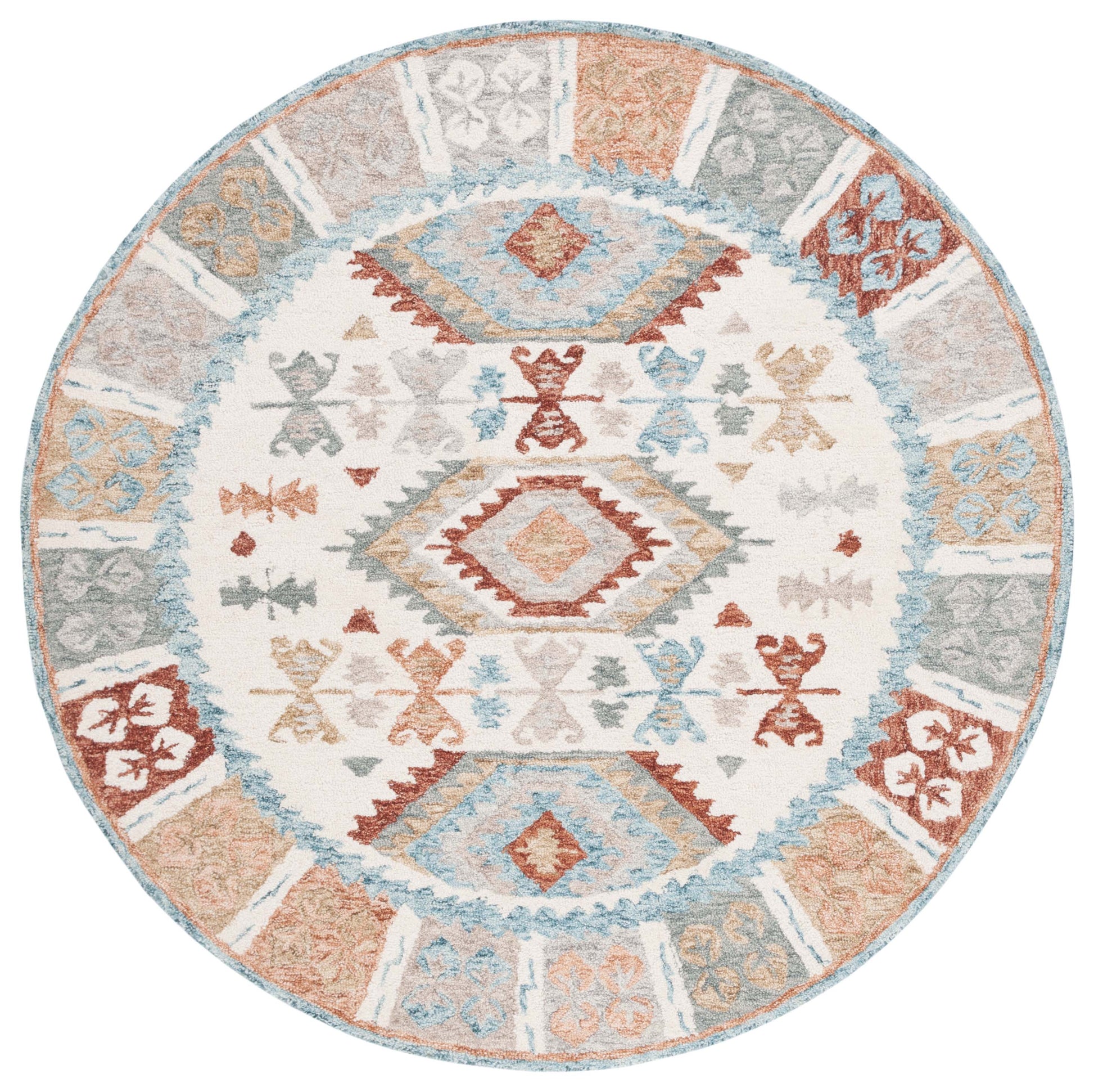 Safavieh Micro-Loop Mlp475M Ivory/Blue Area Rug