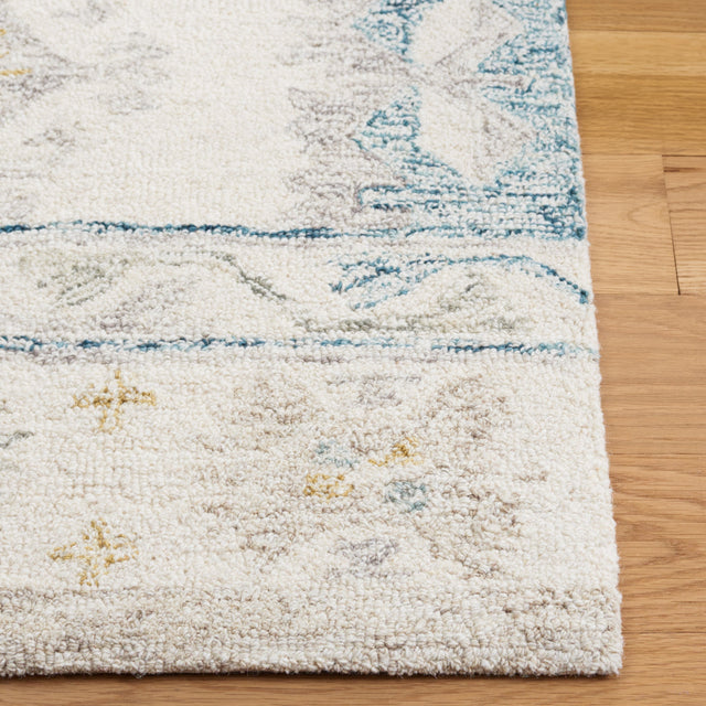 Safavieh Micro-Loop Mlp476M Ivory/Blue Rug.