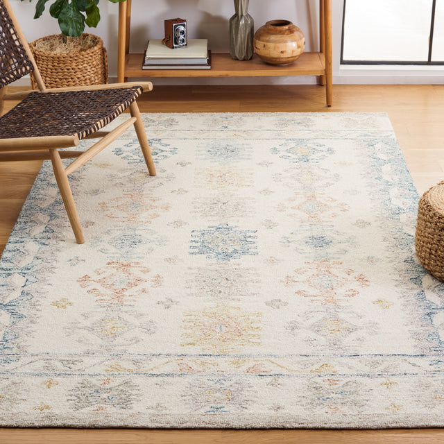 Safavieh Micro-Loop Mlp476M Ivory/Blue Rug.