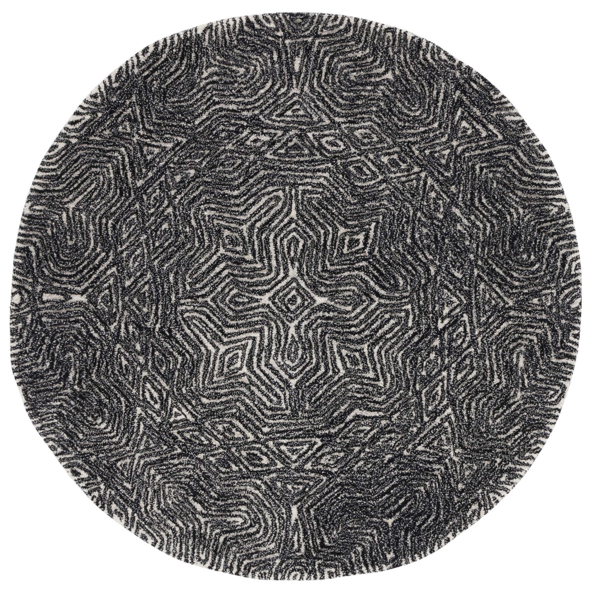 Safavieh Micro-Loop Mlp956Z Ivory/Black Rug.