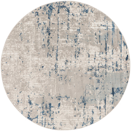 Nourison Quarry Qua01 Ivory Grey Blue Area Rug