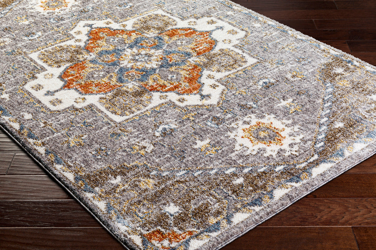 Surya Monet Mmo-2303 Grey, Sterling Grey, Sage, Pewter, Light Silver, Natural Rug.
