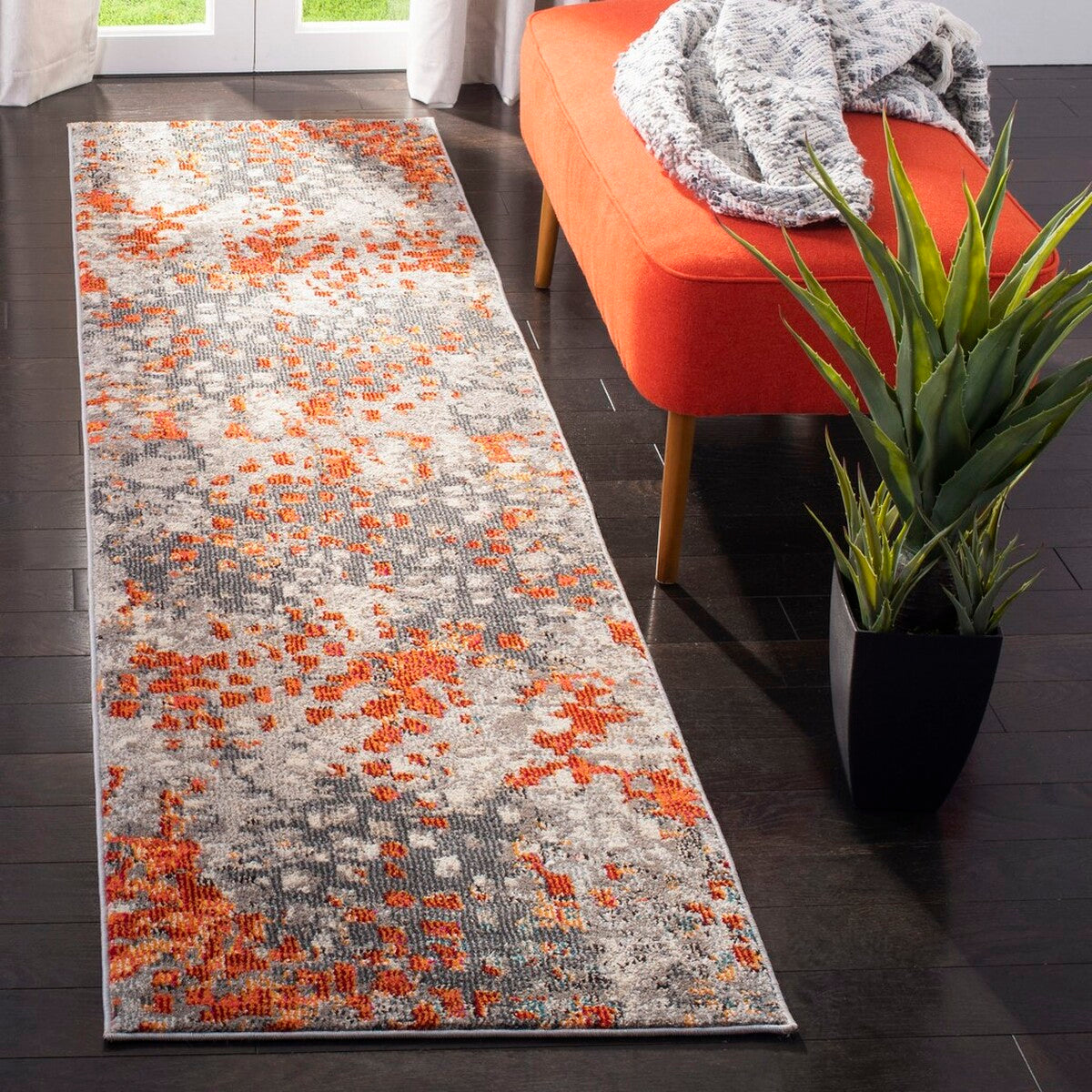 Safavieh Monaco Mnc225H Grey / Orange Rugs