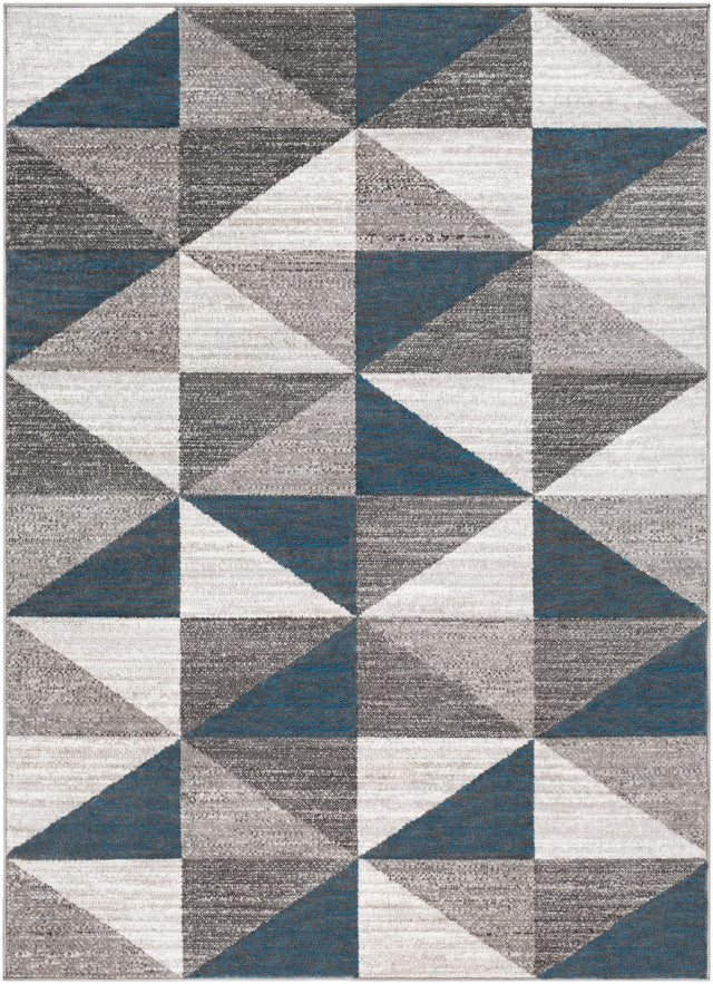 Surya Monte Carlo Mnc-2307 Light Gray, White, Charcoal, Blue Rug.