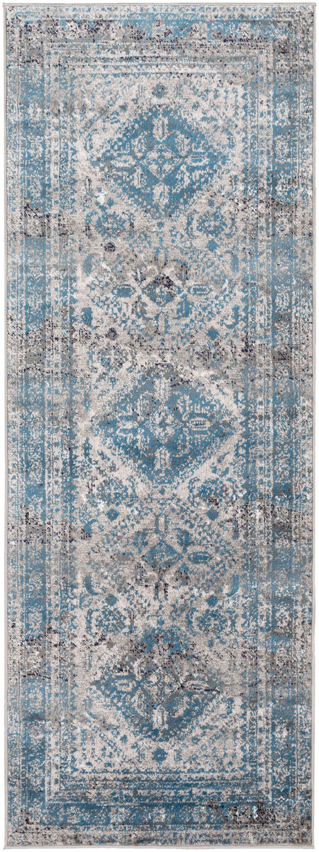 Surya Monte Carlo Mnc-2312 Light Gray, Charcoal, Blue, Navy, White Rug.