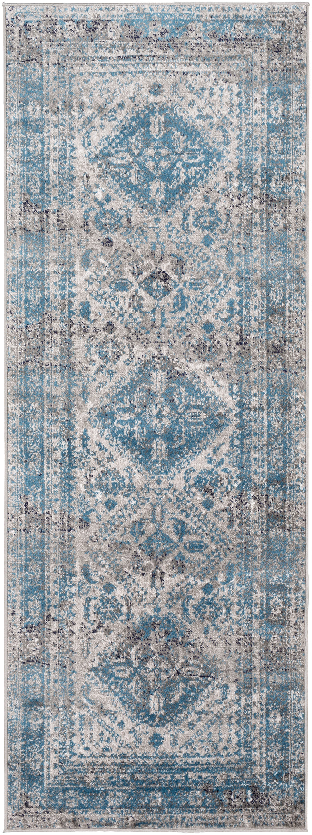 Surya Monte Carlo Mnc-2312 Light Gray, Charcoal, Blue, Navy, White Rug.