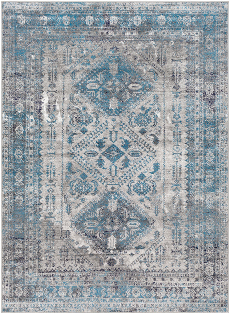 Surya Monte Carlo Mnc-2312 Light Gray, Charcoal, Blue, Navy, White Rug.