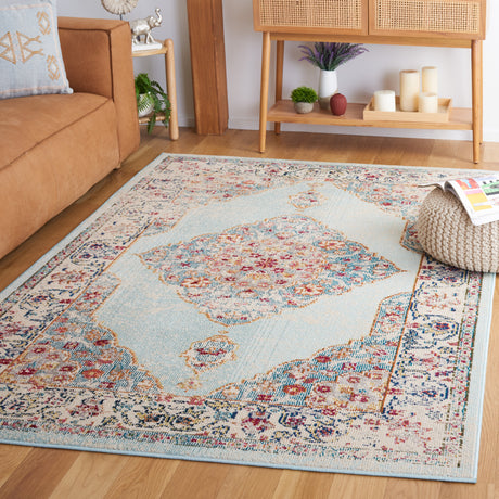 Safavieh Monaco Mnc280A Ivory/Turquoise Rug.