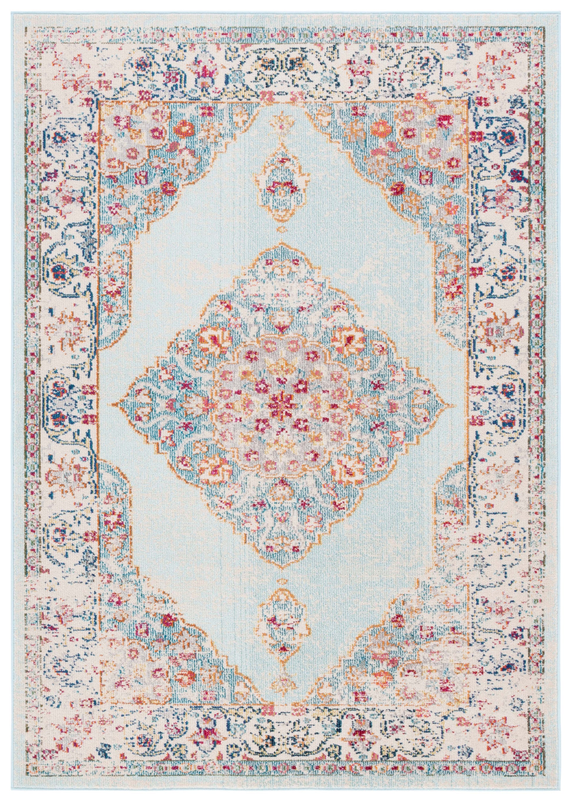 Safavieh Monaco Mnc280A Ivory/Turquoise Area Rug