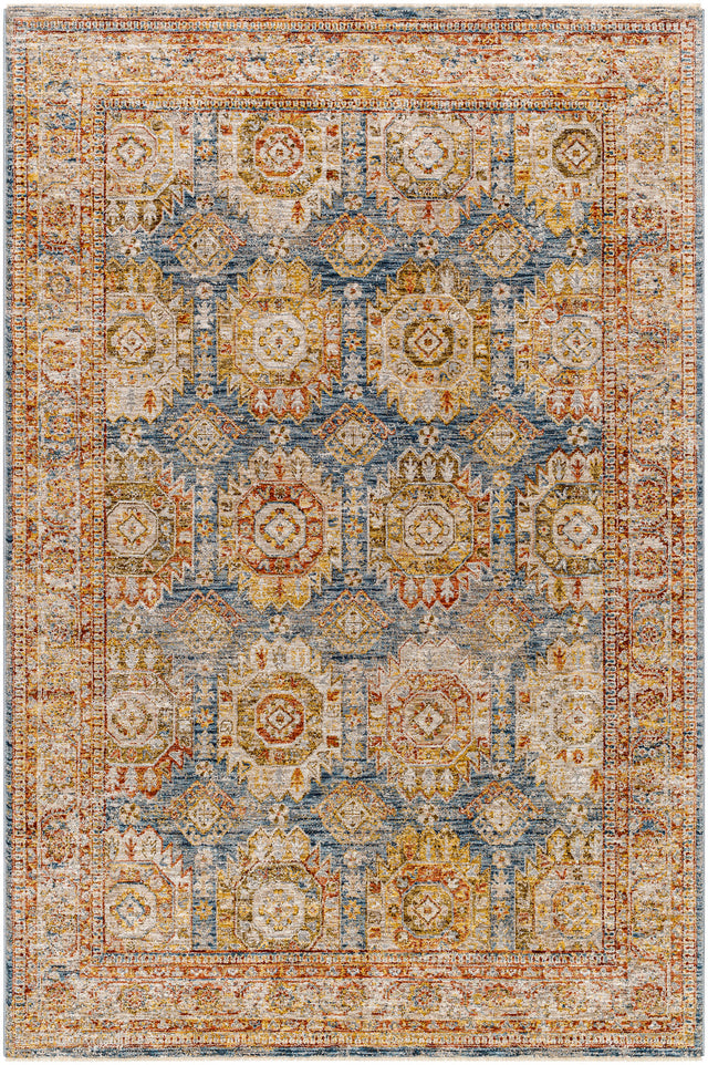 Surya Mona Lisa Mni-2302 Light Sage, Tan, Dark Blue, Mustard, Rust, Olive Rug.