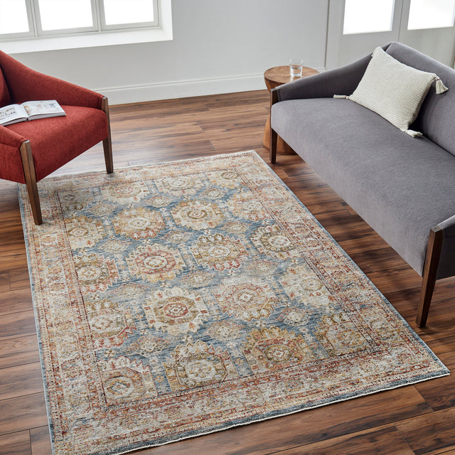 Surya Mona Lisa Mni-2302 Light Sage, Tan, Dark Blue, Mustard, Rust, Olive Rug.