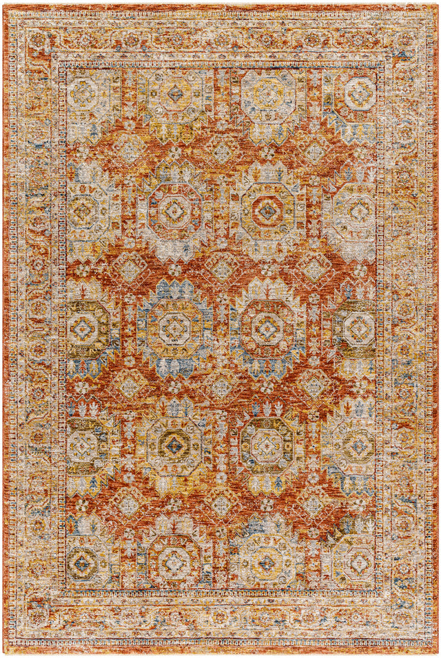 Surya Mona Lisa Mni-2305 Light Sage, Rust, Mustard, Tan, Sage, Dark Blue Rug.