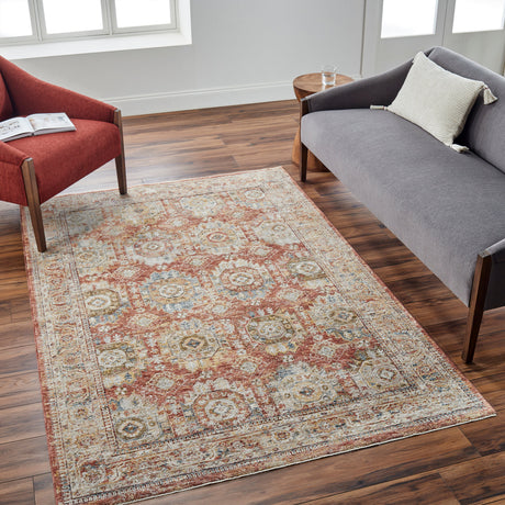 Surya Mona Lisa Mni-2305 Light Sage, Rust, Mustard, Tan, Sage, Dark Blue Rug.