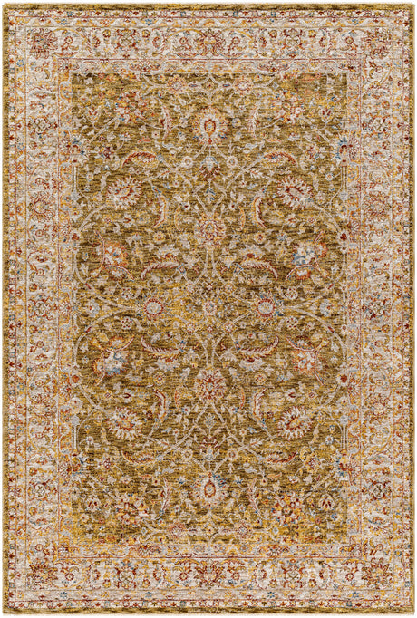 Surya Mona Lisa Mni-2306 Olive, Light Sage, Mustard, Tan, Rust, Burgandy Rug.